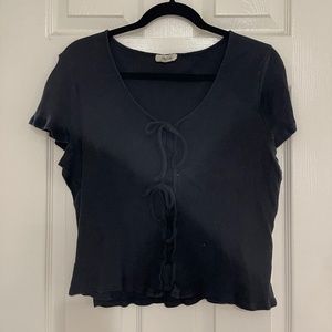 Madewell Flowy Ribbed Top with Tie